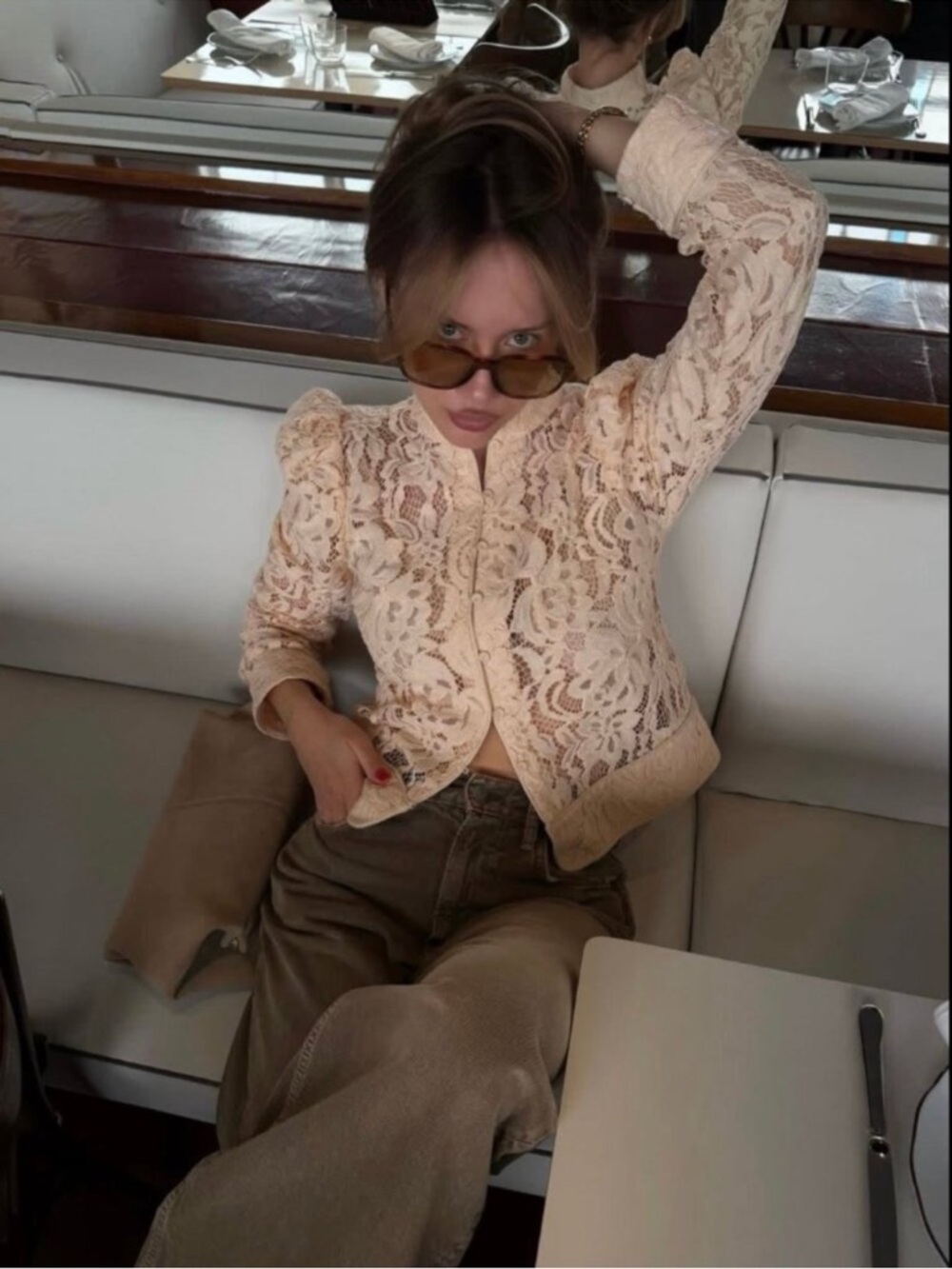 ZARA NWT ZW Collection Lace Blazer Jacket